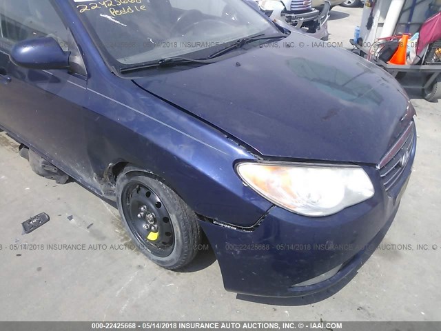 KMHDU46D67U086503 - 2007 HYUNDAI ELANTRA GLS/SE/LIMITED BLUE photo 6