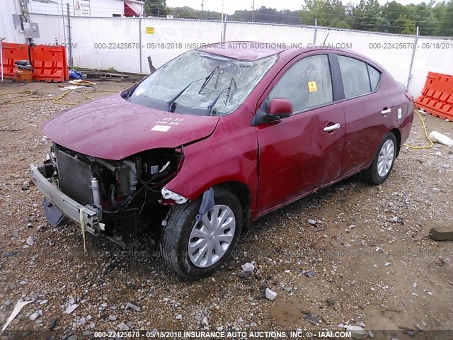 3N1CN7AP8CL857101 - 2012 NISSAN VERSA S/SV/SL RED photo 2