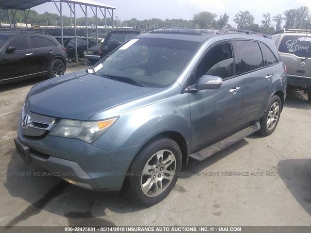 2HNYD283X7H526556 - 2007 ACURA MDX TECHNOLOGY BLUE photo 2