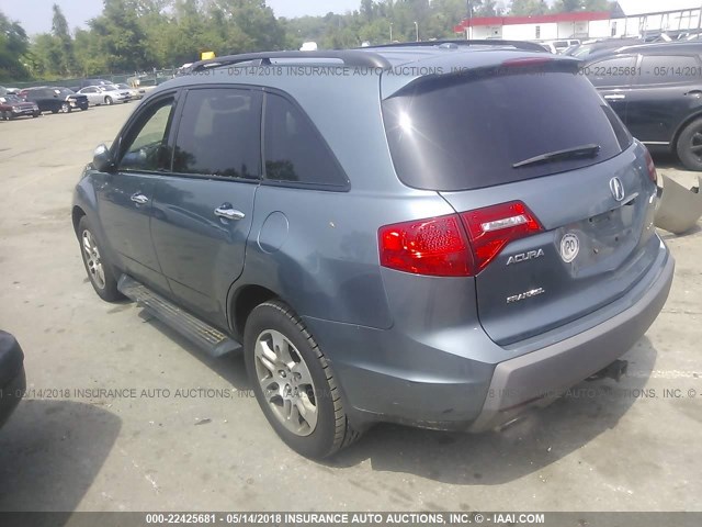 2HNYD283X7H526556 - 2007 ACURA MDX TECHNOLOGY BLUE photo 3