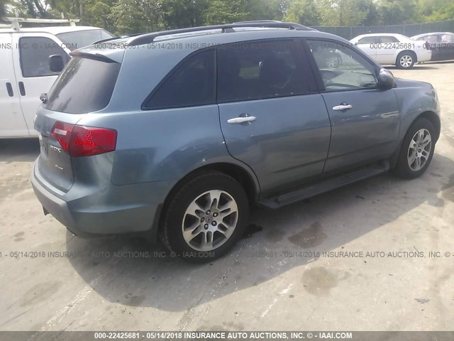 2HNYD283X7H526556 - 2007 ACURA MDX TECHNOLOGY BLUE photo 4