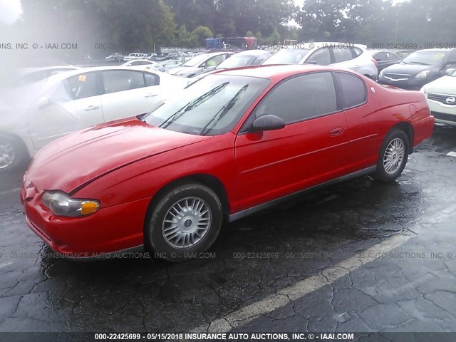 2G1WW12EXY9238441 - 2000 CHEVROLET MONTE CARLO LS წითელი ფოტო 2