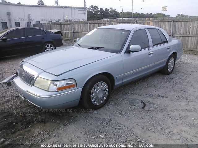 2MEFM74W55X612966 - 2005 MERCURY GRAND MARQUIS GS Light Blue photo 2