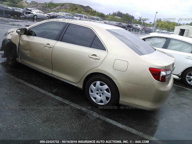 4T1BF1FK6CU061383 - 2012 TOYOTA CAMRY SE/LE/XLE GOLD photo 3