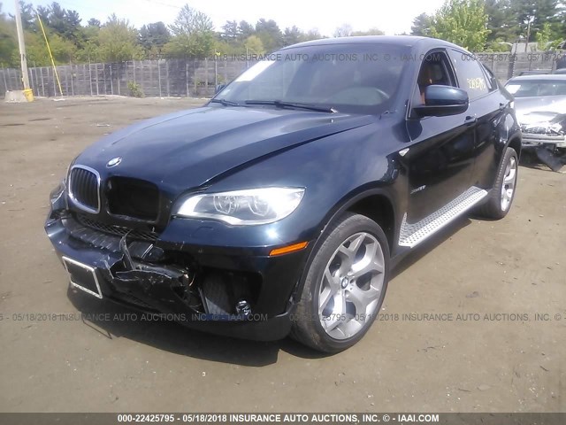 5UXFG2C59DL788482 - 2013 BMW X6 XDRIVE35I BLUE photo 2