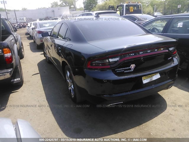 2C3CDXJG2FH926236 - 2015 DODGE CHARGER SXT BLACK photo 3