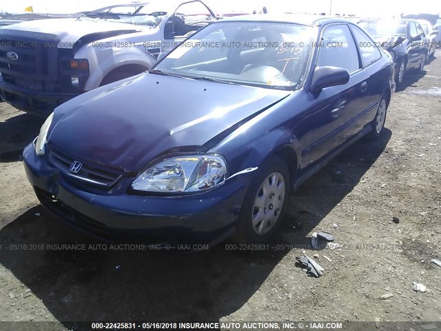 1HGEJ6225XL028181 - 1999 HONDA CIVIC DX BLUE photo 2