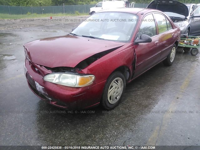 1FAFP13P3XW107657 - 1999 FORD ESCORT SE BURGUNDY photo 2