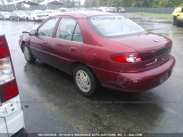 1FAFP13P3XW107657 - 1999 FORD ESCORT SE BURGUNDY photo 3