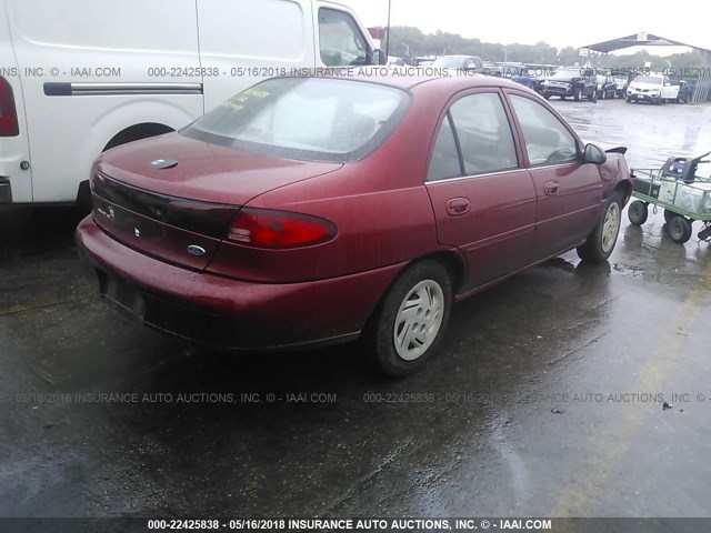 1FAFP13P3XW107657 - 1999 FORD ESCORT SE BURGUNDY photo 4