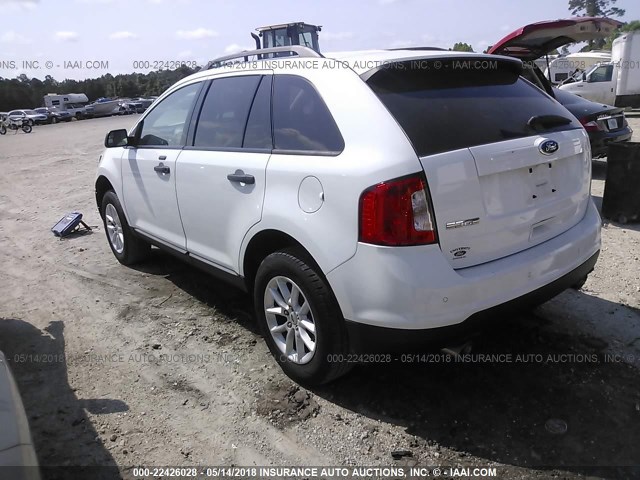 2FMDK3GC5EBA01692 - 2014 FORD EDGE SE 白色 照片 3