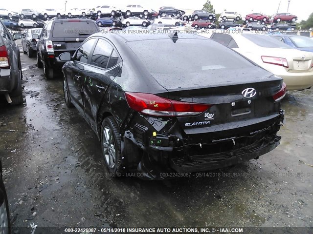 KMHD84LF4JU489414 - 2018 HYUNDAI ELANTRA SEL/VALUE/LIMITED BLACK photo 3