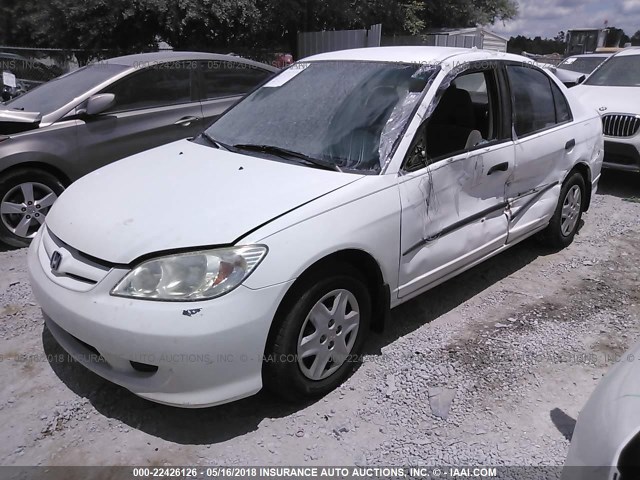 2HGES16374H637445 - 2004 HONDA CIVIC DX VP WHITE photo 2