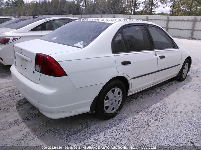 2HGES16374H637445 - 2004 HONDA CIVIC DX VP WHITE photo 4