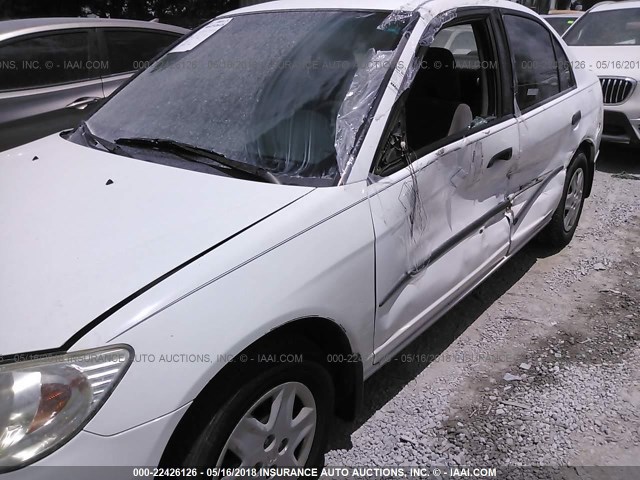 2HGES16374H637445 - 2004 HONDA CIVIC DX VP WHITE photo 6