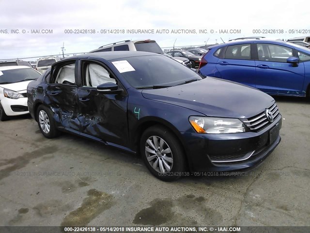 1VWAP7A38DC054522 - 2013 VOLKSWAGEN PASSAT S BLUE photo 1