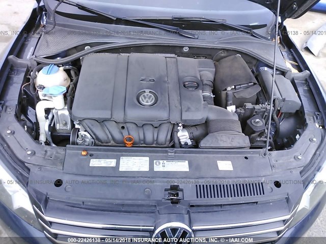 1VWAP7A38DC054522 - 2013 VOLKSWAGEN PASSAT S BLUE photo 10