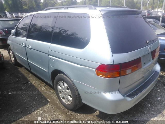 5FNRL18943B150240 - 2003 HONDA ODYSSEY EXL Light Blue photo 3