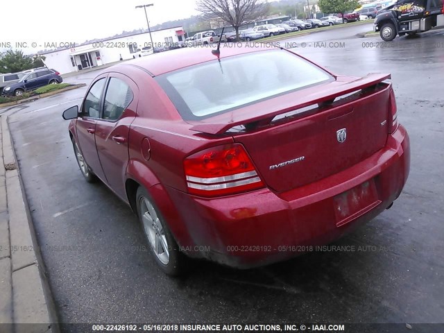 1B3LC56R58N127723 - 2008 DODGE AVENGER SXT RED photo 3