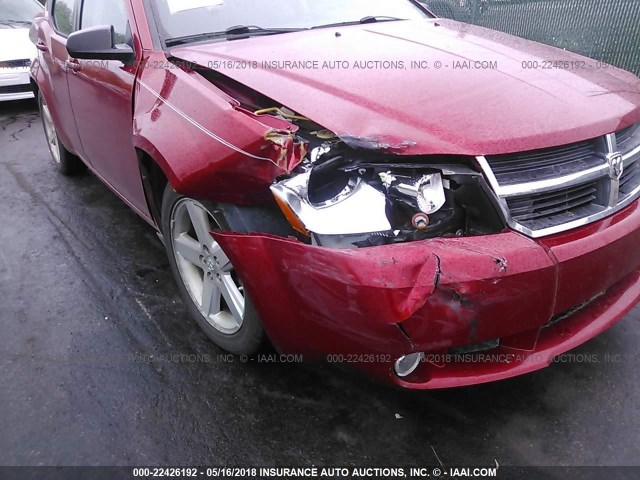 1B3LC56R58N127723 - 2008 DODGE AVENGER SXT RED photo 6