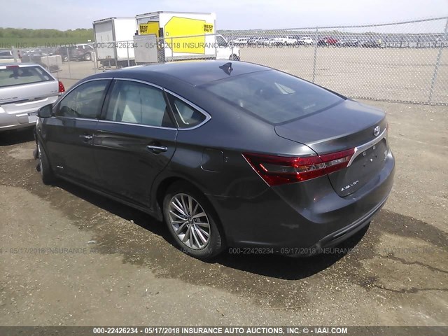 4T1BD1EB4HU058691 - 2017 TOYOTA AVALON HYBRID/PLUS/XLE PREM/LTD GRAY photo 3