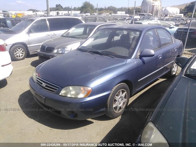 KNAFB121535251861 - 2003 KIA SPECTRA LS BLUE photo 2