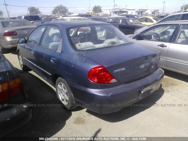 KNAFB121535251861 - 2003 KIA SPECTRA LS BLUE photo 3