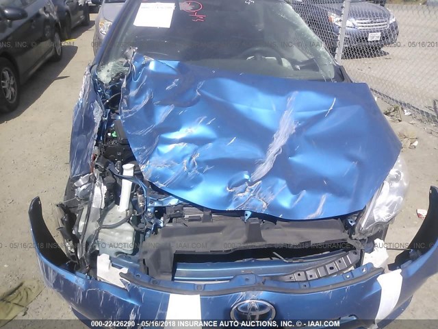 JTDKDTB34D1042774 - 2013 TOYOTA PRIUS C BLUE photo 6