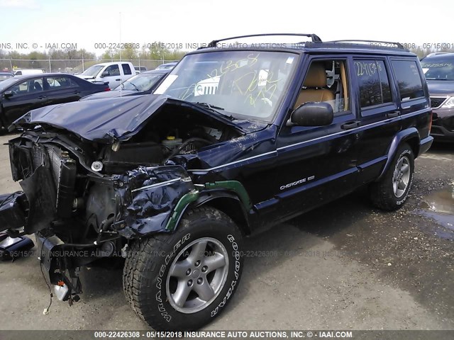 1J4FJ68S4WL108073 - 1998 JEEP CHEROKEE SPORT/CLASSIC ლურჯი ფოტო 2