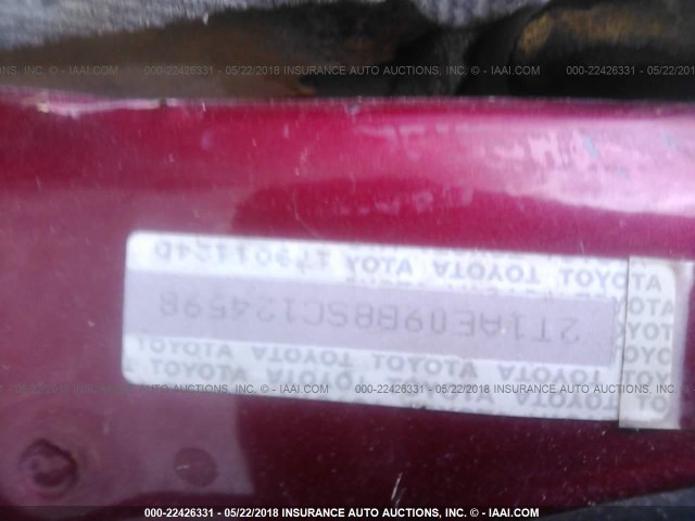2T1AE09B8SC124598 - 1995 TOYOTA COROLLA LE/DX 红色 照片 9