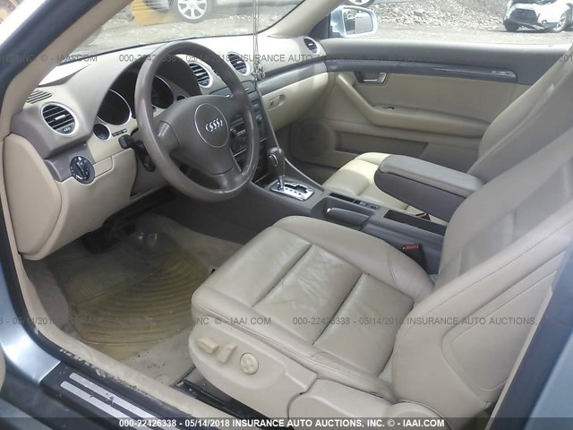 WAUAC48H95K008233 - 2005 AUDI A4 1.8 CABRIOLET Light Blue photo 5