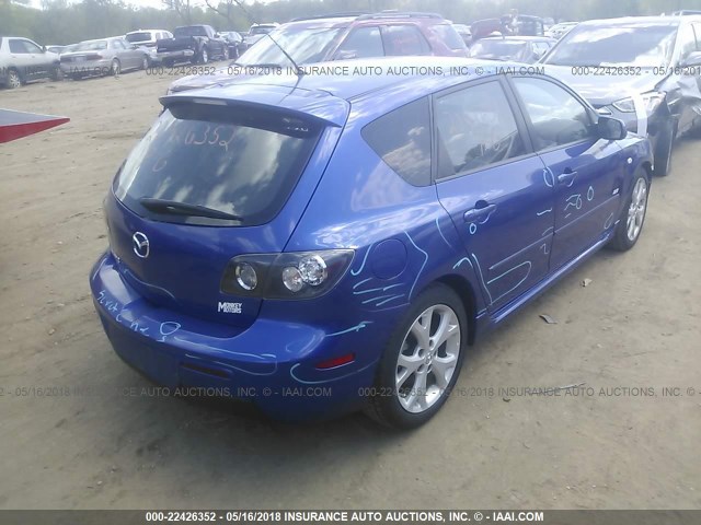 JM1BK343481787324 - 2008 MAZDA 3 HATCHBACK BLUE photo 4