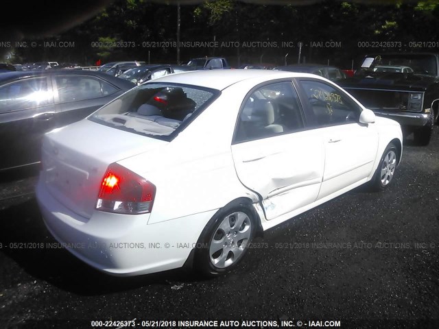 KNAFE222095640647 - 2009 KIA SPECTRA EX/LX/SX WHITE photo 4