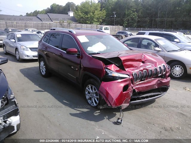 1C4PJLCB4EW143578 - 2014 JEEP CHEROKEE LATITUDE MAROON photo 1