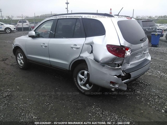 5NMSG13D68H225740 - 2008 HYUNDAI SANTA FE GLS SILVER photo 3