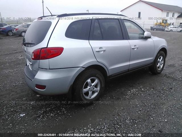 5NMSG13D68H225740 - 2008 HYUNDAI SANTA FE GLS SILVER photo 4