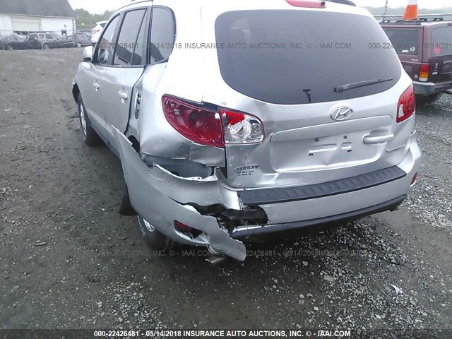 5NMSG13D68H225740 - 2008 HYUNDAI SANTA FE GLS SILVER photo 6