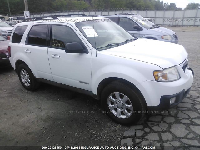 4F2CZ02Z78KM07361 - 2008 MAZDA TRIBUTE I WHITE photo 1