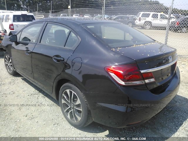 2HGFB2F87DH540865 - 2013 HONDA CIVIC EX BLACK photo 3