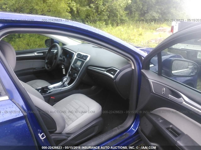 3FA6P0G71GR170344 - 2016 FORD FUSION S BLUE photo 5