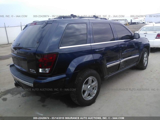 1J8HR58265C635492 - 2005 JEEP GRAND CHEROKEE LIMITED BLUE photo 4