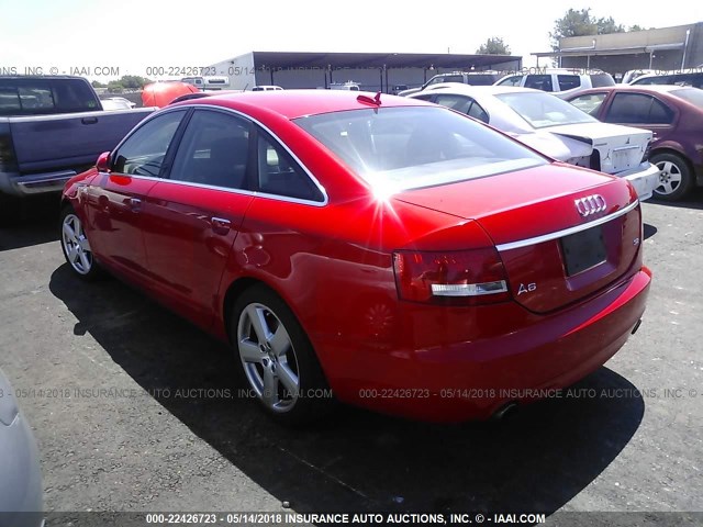 WAUEG74FX6N052883 - 2006 AUDI A6 S-LINE 3.2 QUATTRO RED photo 3