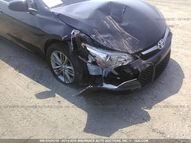 4T1BF1FK4GU567820 - 2016 TOYOTA CAMRY LE/XLE/SE/XSE BLACK photo 6