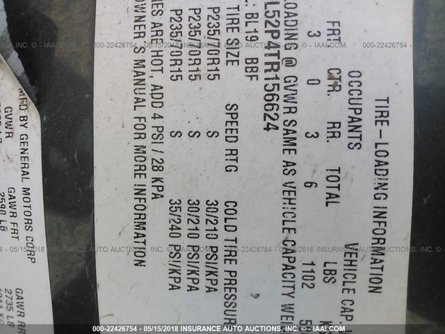 1G1BL52P4TR156624 - 1996 CHEVROLET CAPRICE / IMPALA CLASSIC/SS BLUE photo 9