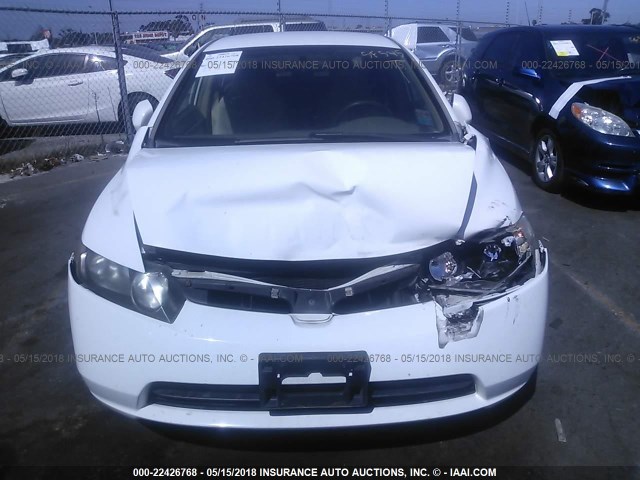 JHMFA362X6S003789 - 2006 HONDA CIVIC HYBRID WHITE photo 6