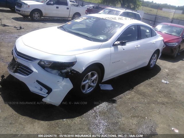 1G1ZB5ST4JF202997 - 2018 CHEVROLET MALIBU LS WHITE photo 2