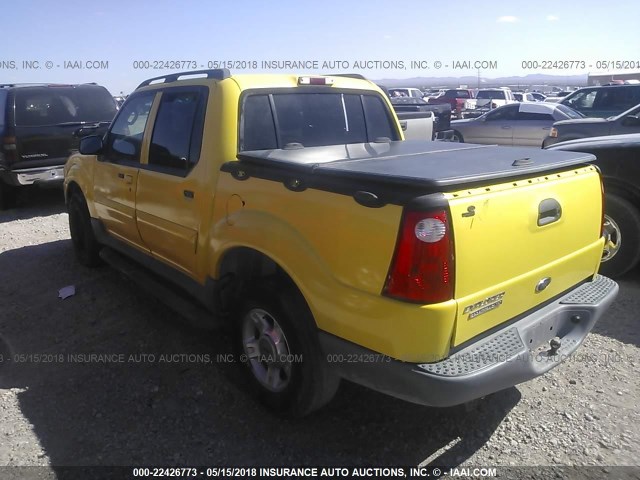 1FMZU77E93UA38986 - 2003 FORD EXPLORER SPORT TR  YELLOW photo 3