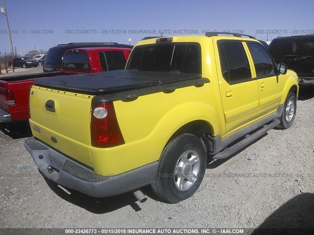 1FMZU77E93UA38986 - 2003 FORD EXPLORER SPORT TR  YELLOW photo 4