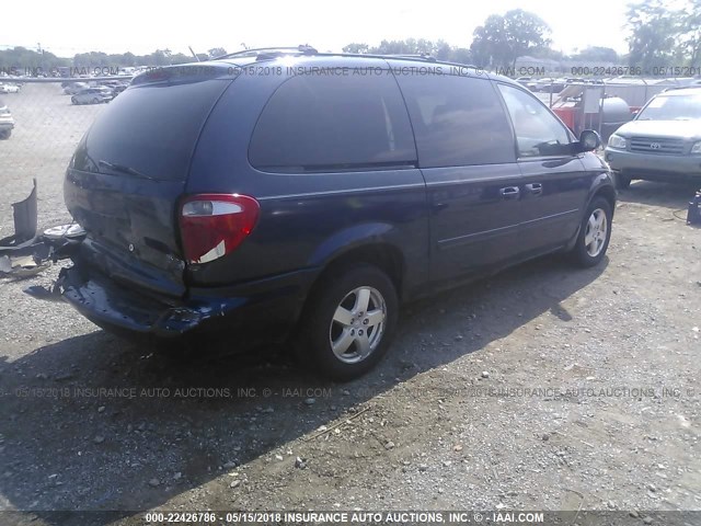 2D4GP44L66R664228 - 2006 DODGE GRAND CARAVAN SXT BLUE photo 4