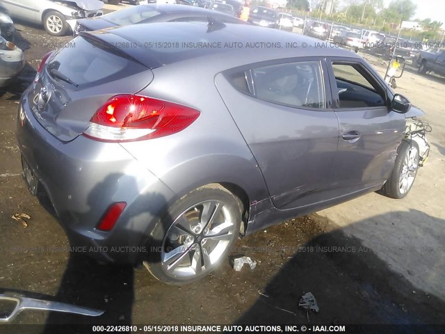 KMHTC6AD7GU267157 - 2016 HYUNDAI VELOSTER GRAY photo 4